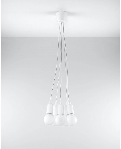 Lampa wisząca DIEGO 5 biała Sollux SL.0571