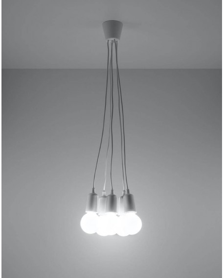 Lampa wisząca DIEGO 5 biała Sollux SL.0571