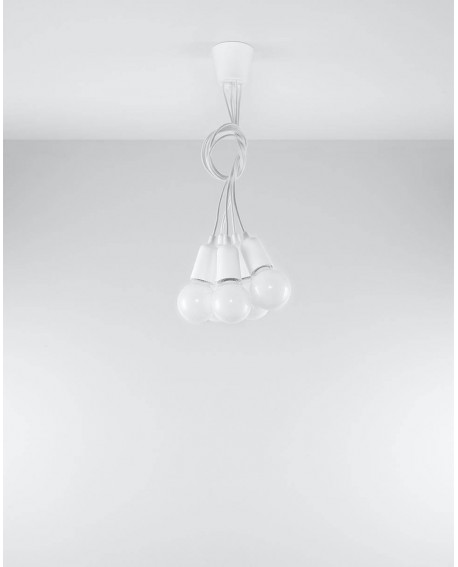 Lampa wisząca DIEGO 5 biała Sollux SL.0571