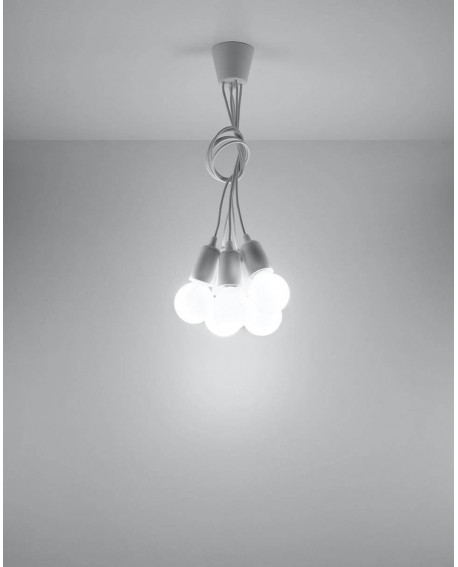 Lampa wisząca DIEGO 5 biała Sollux SL.0571