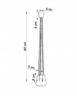 Lampa wisząca DIEGO 5 biała Sollux SL.0571