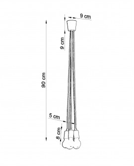 Lampa wisząca DIEGO 5 czarna Sollux SL.0574