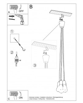 Lampa wisząca DIEGO 5 czarna Sollux SL.0574