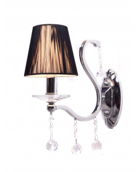 LAMPA ŚCIENNA KINKIET KRYSZTAŁOWY CZARNY BELLISICA W1