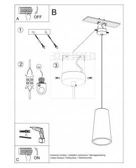 Lampa wisząca ceramiczna GULCAN Sollux SL.0849