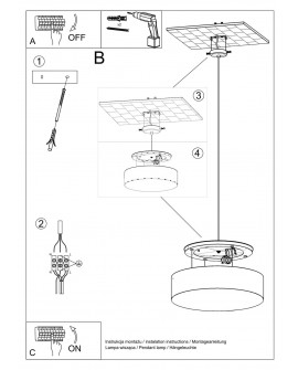 Lampa wisząca ARENA 35 czarna Sollux SL.0115