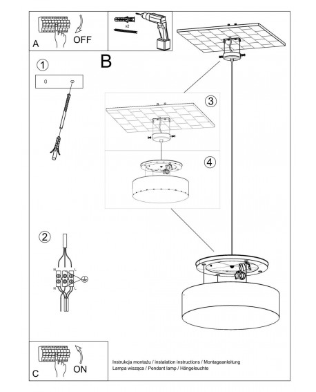 Lampa wisząca ARENA 35 czarna Sollux SL.0115