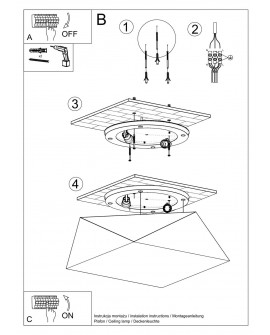 Plafon HEXA 35 biały Sollux SL.0689