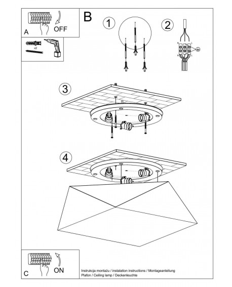 Plafon HEXA 45 biały Sollux SL.0692