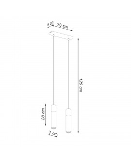 Lampa wisząca ZANE 2 szara Sollux SL.0966