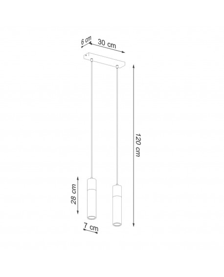 Lampa wisząca ZANE 2 szara Sollux SL.0966