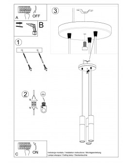 Lampa wisząca PABLO 3P biała Sollux SL.1013