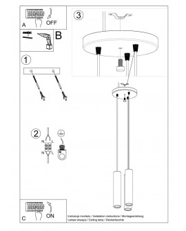 Lampa wisząca LINO 3P Sollux SL.1012