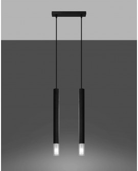 Lampa wisząca WEZYR 2 czarna Sollux SL.0961