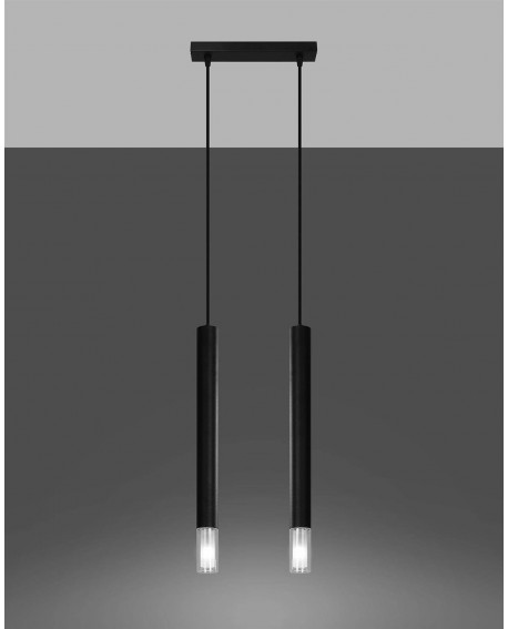 Lampa wisząca WEZYR 2 czarna Sollux SL.0961