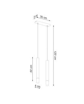 Lampa wisząca WEZYR 2 czarna Sollux SL.0961