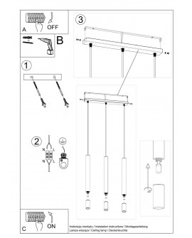 Lampa wisząca WEZYR 3 biała Sollux SL.0959