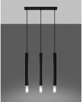 Lampa wisząca WEZYR 3 czarna Sollux SL.0962