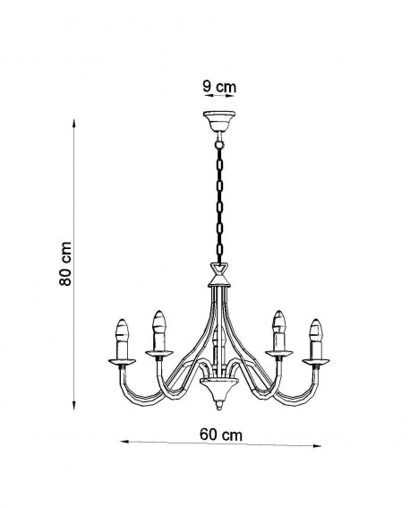 Żyrandol MINERWA 5 czarny Sollux SL.0218