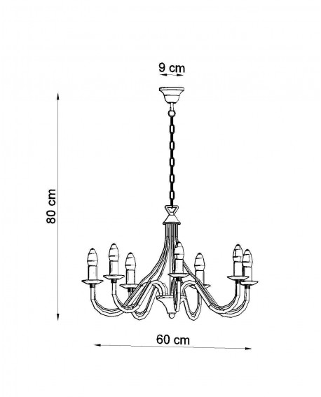 Żyrandol MINERWA 7 czarny Sollux SL.0219