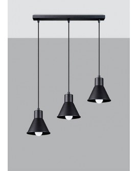 Lampa wisząca TALEJA 3 czarna E27 Sollux SL.0986