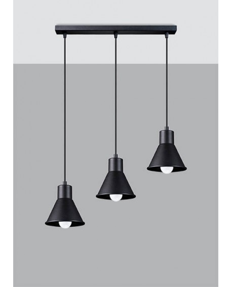 Lampa wisząca TALEJA 3 czarna E27 Sollux SL.0986