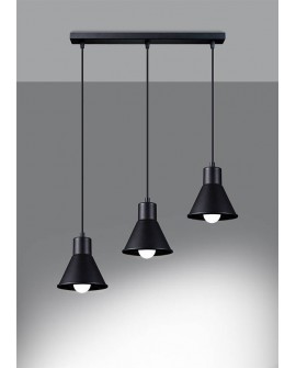 Lampa wisząca TALEJA 3 czarna E27 Sollux SL.0986