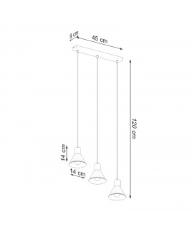 Lampa wisząca TALEJA 3 czarna E27 Sollux SL.0986