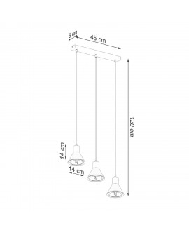 Lampa wisząca TAZILA 3 czarna ES111 Sollux SL.0990