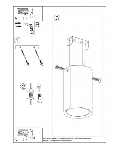 Plafon ZEKE 10 dąb Sollux SL.1033