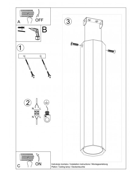 Plafon ZEKE 30 dąb Sollux SL.1034