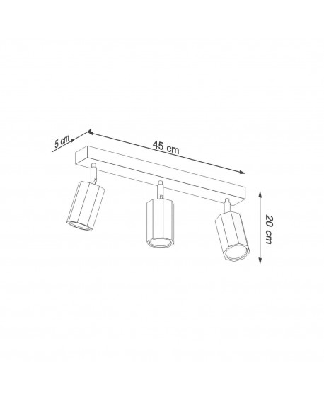 Plafon ZEKE 3 dąb Sollux SL.1030