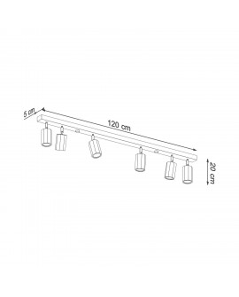 Plafon ZEKE 6 dąb Sollux SL.1032