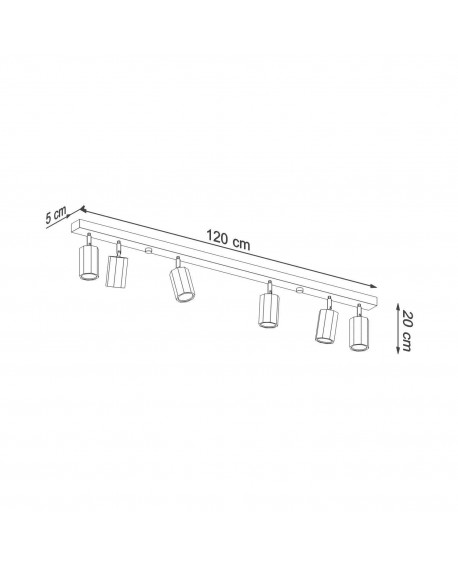 Plafon ZEKE 6 dąb Sollux SL.1032