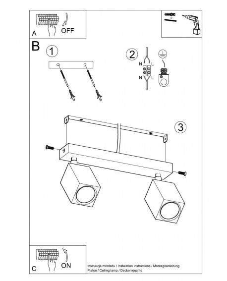 Plafon KEKE 2 dąb Sollux SL.1036