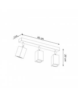 Plafon KEKE 3 dąb Sollux SL.1037