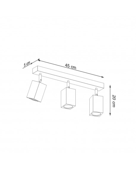 Plafon KEKE 3 dąb Sollux SL.1037