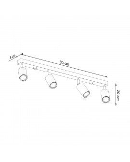 Plafon BERG 4 naturalne drewno Sollux SL.1042