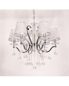 KLASYCZNY ŻYRANDOL KRYSZTAŁOWY SREBRNA BELLISICA W6