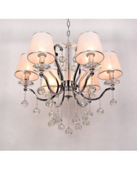 KLASYCZNY ŻYRANDOL KRYSZTAŁOWY SREBRNA BELLISICA W6