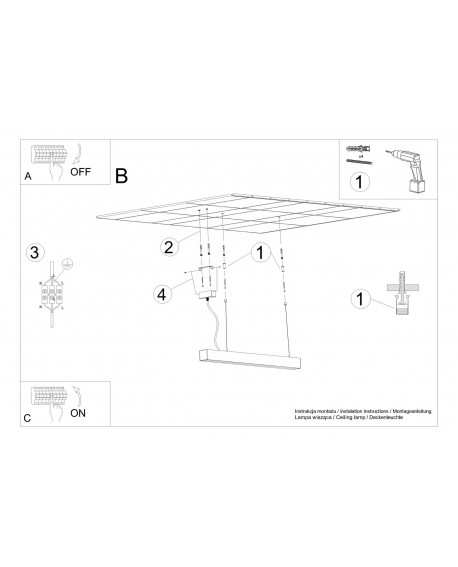 Lampa wisząca PINNE 67 biała 3000K Sollux TH.029