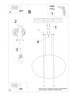 Lampa wisząca HOLAR 2 czarna Sollux TH.017CZ