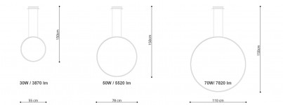 Żyrandol RIO 55 biały LED 3000K Sollux TH.105