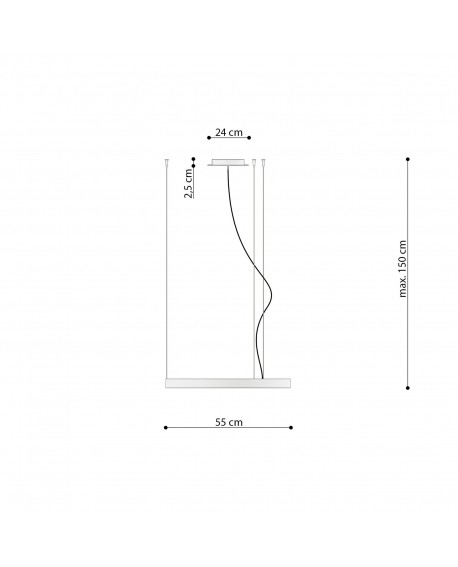 Żyrandol RIO 55 czarny LED 3000K Sollux TH.106