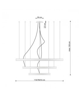 Żyrandol RIO 3 55/78/110 czarny LED 3000K Sollux TH.138