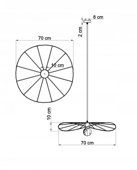 Lampa wisząca ESKOLA 70 czarna Sollux TH.010CZ