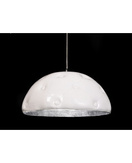 SKÓRZANA LAMPA WISZĄCA BIAŁA CHESTERIO D70