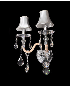 LAMPA ŚCIENNA KINKIET KRYSZTAŁOWY SREBRNY DENICA W2