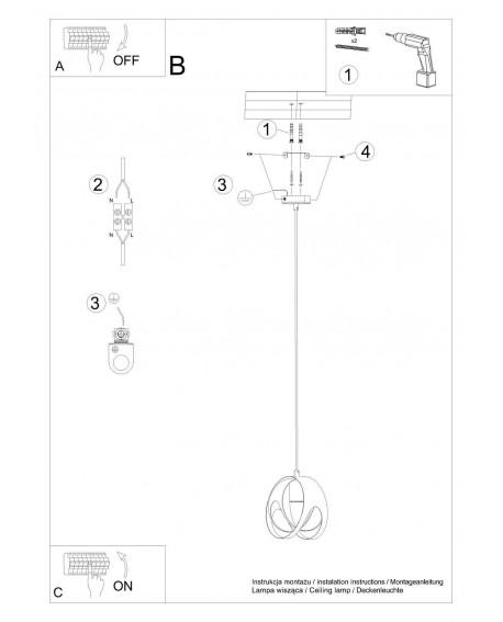 Lampa wisząca TULOS 1 biała Sollux SL.1083