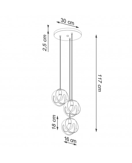 Lampa wisząca TULOS 3P biała Sollux SL.1084